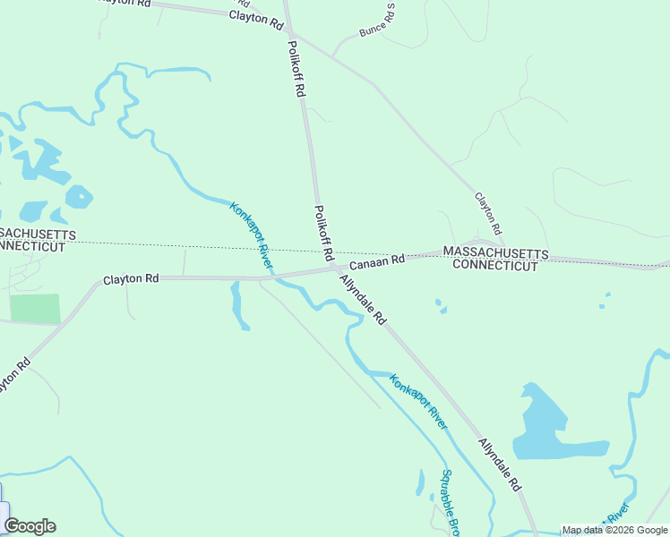 map of restaurants, bars, coffee shops, grocery stores, and more near 174 Clayton Road in Canaan