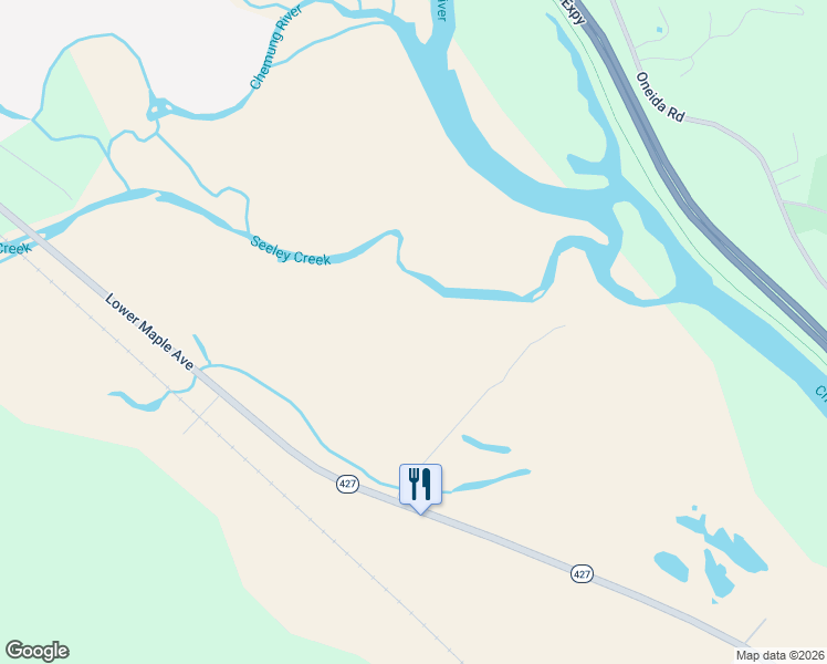 map of restaurants, bars, coffee shops, grocery stores, and more near 3087 Lower Maple Avenue in Elmira