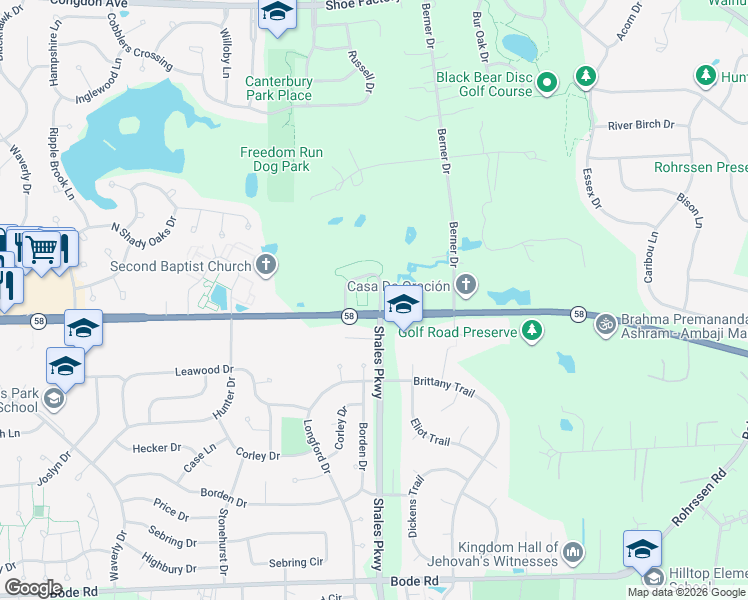 map of restaurants, bars, coffee shops, grocery stores, and more near 7 Dancing Bear Lane in Elgin