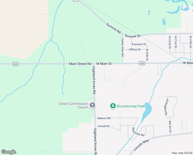 map of restaurants, bars, coffee shops, grocery stores, and more near 104 Highland Acres Road in Marshalltown