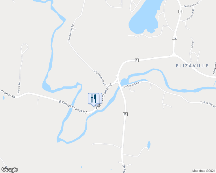 map of restaurants, bars, coffee shops, grocery stores, and more near East Kerley Corners Road & Pleasantvale Road in Columbia County