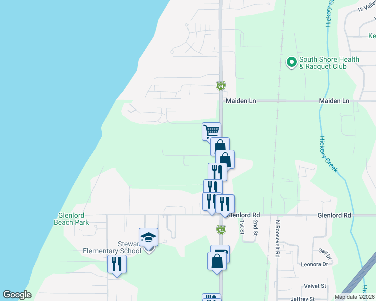 map of restaurants, bars, coffee shops, grocery stores, and more near 2615 Paulmar Avenue in St. Joseph