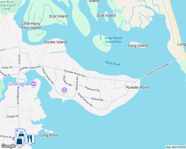 map of restaurants, bars, coffee shops, grocery stores, and more near 236 Powder Point Avenue in Duxbury