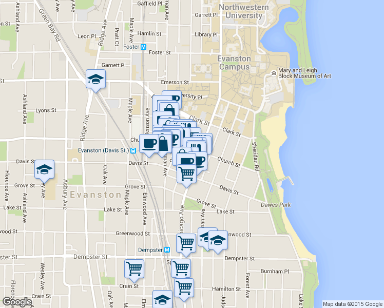 map of restaurants, bars, coffee shops, grocery stores, and more near 0 Evanston Street in Hoffman Estates