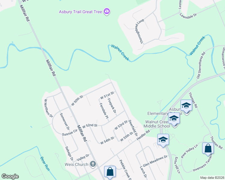 map of restaurants, bars, coffee shops, grocery stores, and more near 5032 Deerfield Dr in Fairview