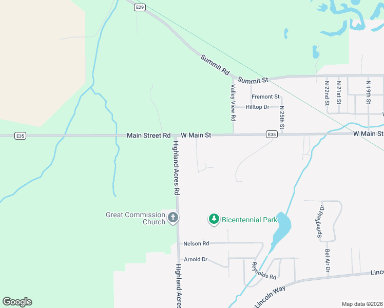 map of restaurants, bars, coffee shops, grocery stores, and more near 104 South 29th Street in Marshalltown