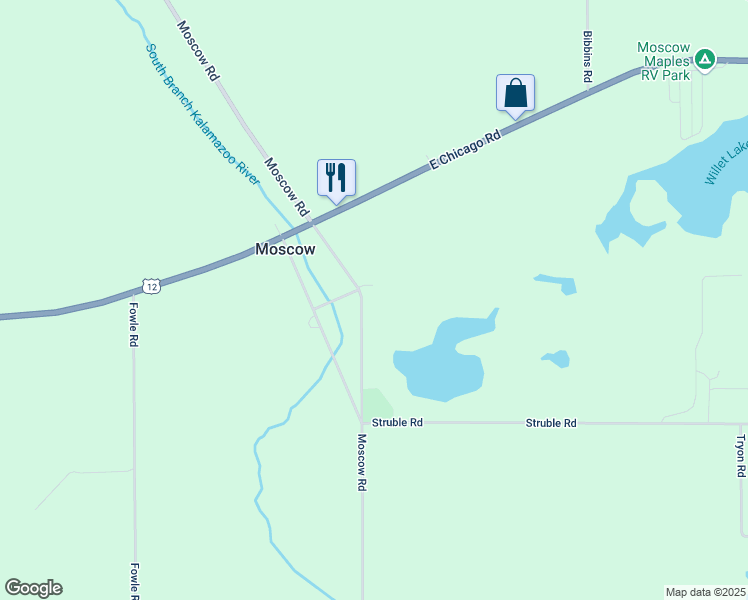 map of restaurants, bars, coffee shops, grocery stores, and more near 10311 Moscow Road in Jonesville