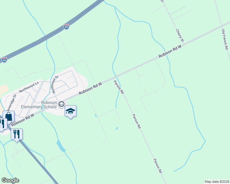 map of restaurants, bars, coffee shops, grocery stores, and more near 8330 Parson Rd in Erie