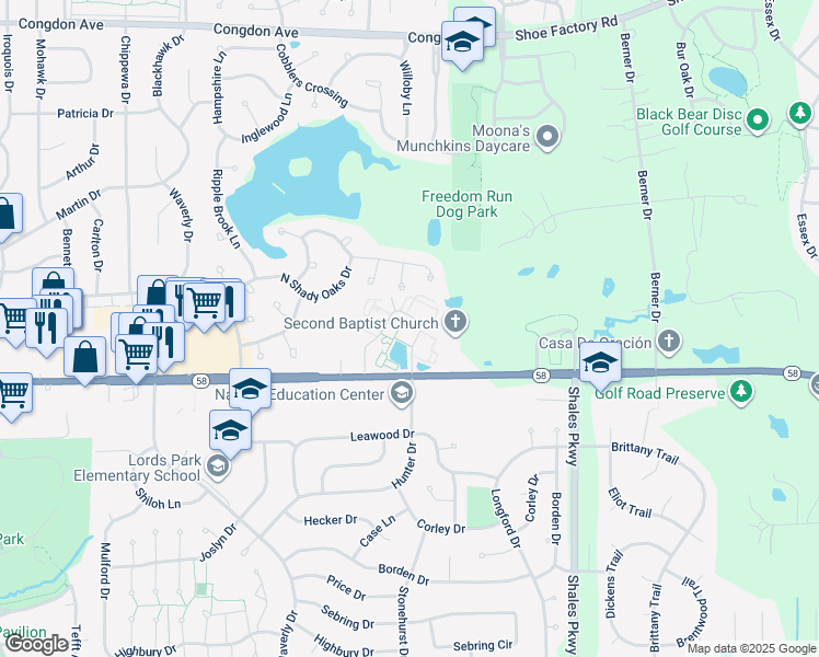map of restaurants, bars, coffee shops, grocery stores, and more near 1003 Kenneth Circle in Elgin