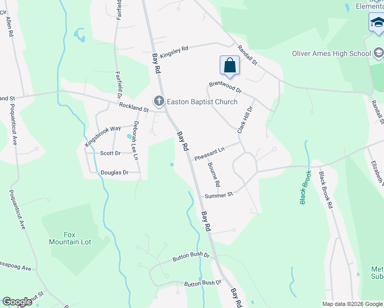 map of restaurants, bars, coffee shops, grocery stores, and more near 224 Bay Road in Easton