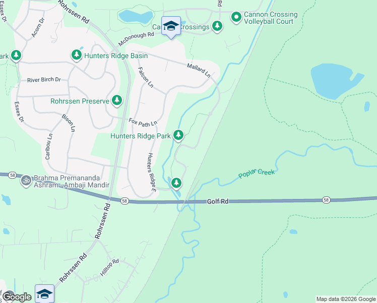 map of restaurants, bars, coffee shops, grocery stores, and more near 1285 Mallard Lane in Hoffman Estates