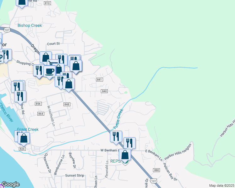 map of restaurants, bars, coffee shops, grocery stores, and more near 98169 Daina Lane in Brookings