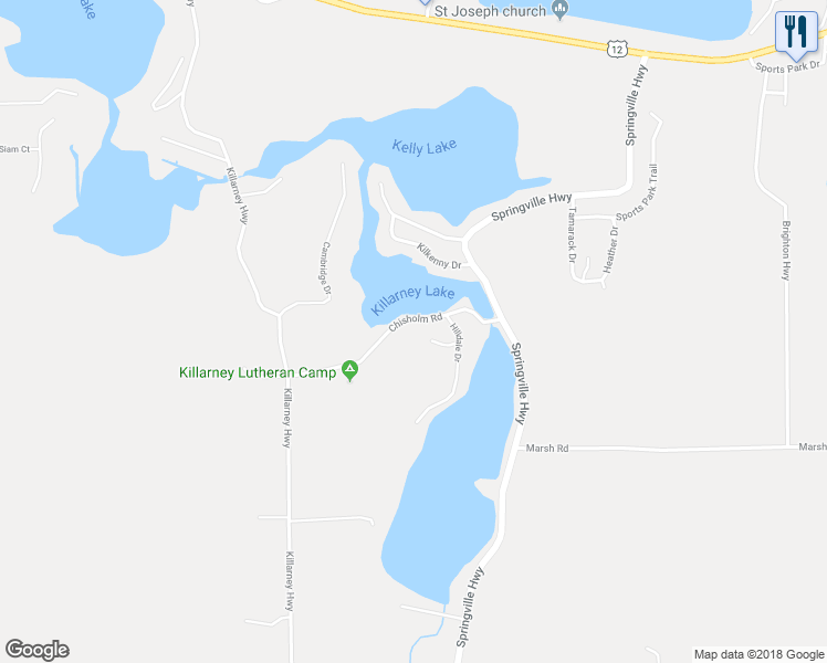 map of restaurants, bars, coffee shops, grocery stores, and more near 1260 Chisholm Road in Onsted