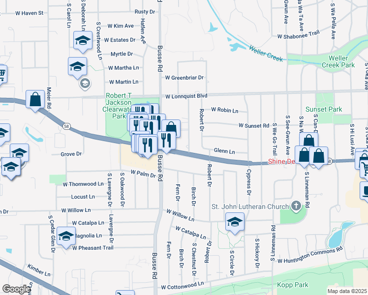 map of restaurants, bars, coffee shops, grocery stores, and more near 908 South Edgewood Avenue in Mount Prospect
