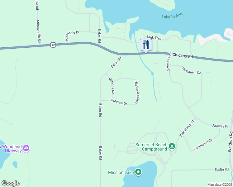 map of restaurants, bars, coffee shops, grocery stores, and more near 11138 Glenview Drive in Jerome