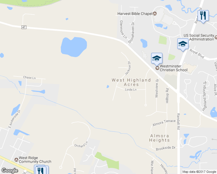 map of restaurants, bars, coffee shops, grocery stores, and more near 12N346 Jackson Drive in Elgin