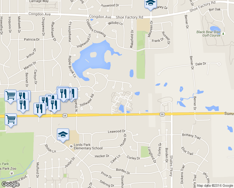 map of restaurants, bars, coffee shops, grocery stores, and more near 709 Kenneth Circle in Elgin