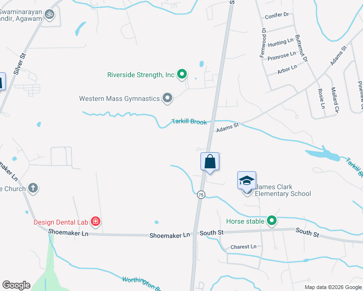 map of restaurants, bars, coffee shops, grocery stores, and more near 1192 Suffield Street in Agawam
