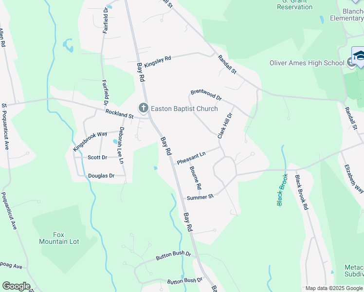 map of restaurants, bars, coffee shops, grocery stores, and more near 212 Bay Road in Easton