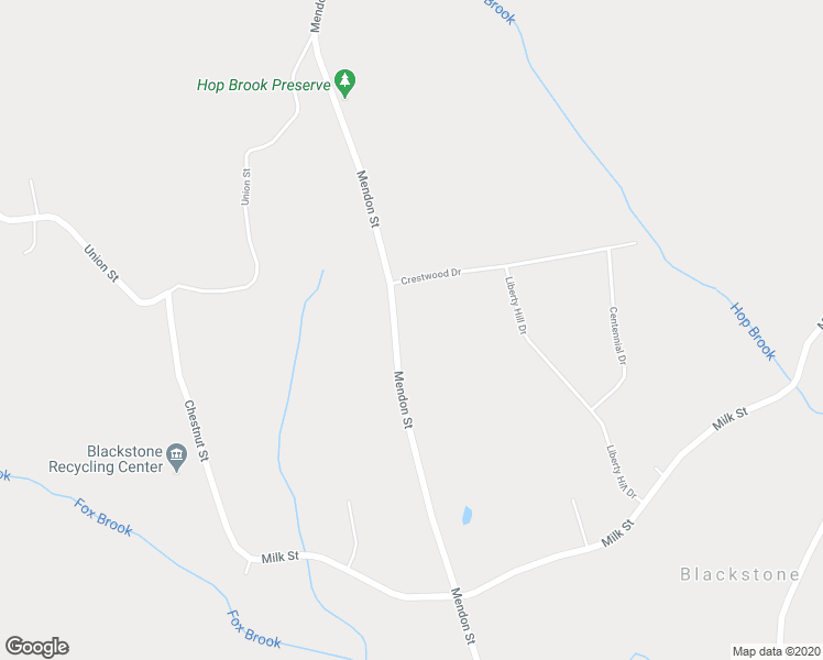 map of restaurants, bars, coffee shops, grocery stores, and more near 230 Mendon Street in Blackstone