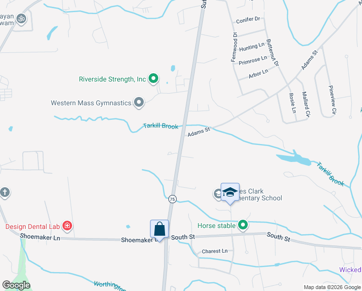 map of restaurants, bars, coffee shops, grocery stores, and more near 1192 Suffield Street in Agawam