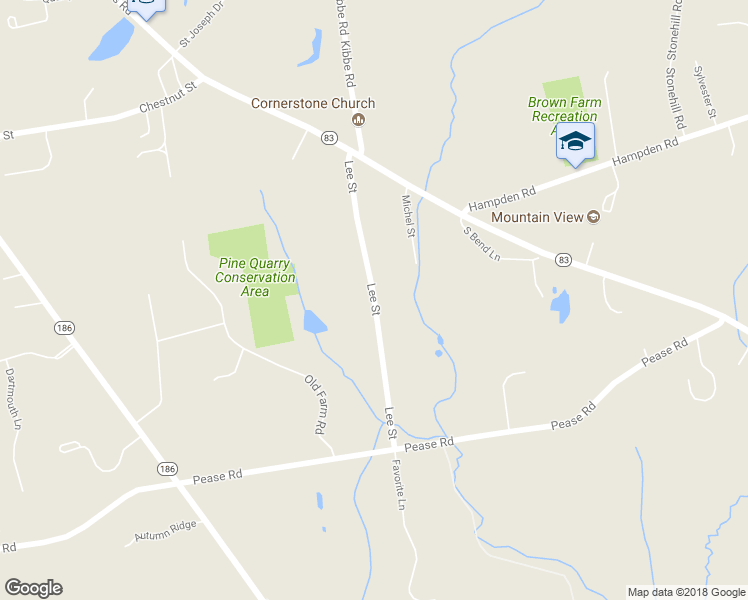 map of restaurants, bars, coffee shops, grocery stores, and more near 85 Lee Street in East Longmeadow