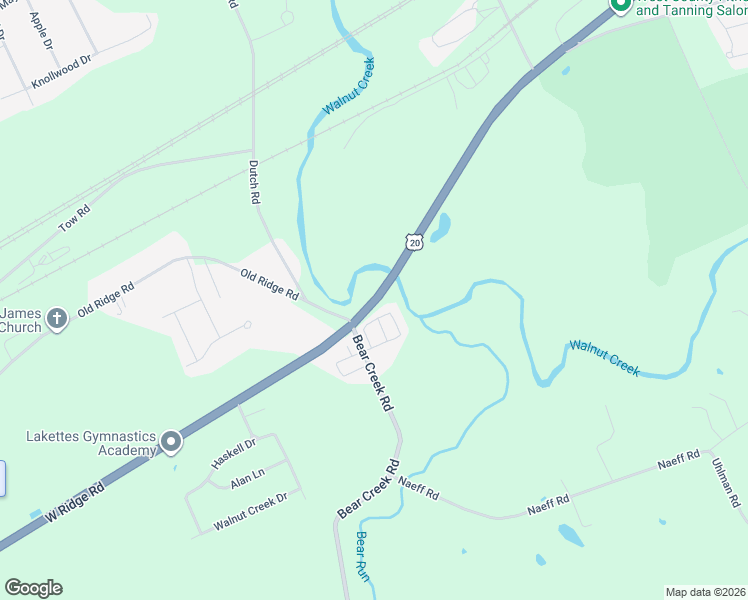 map of restaurants, bars, coffee shops, grocery stores, and more near 6570 West Ridge Road in Erie