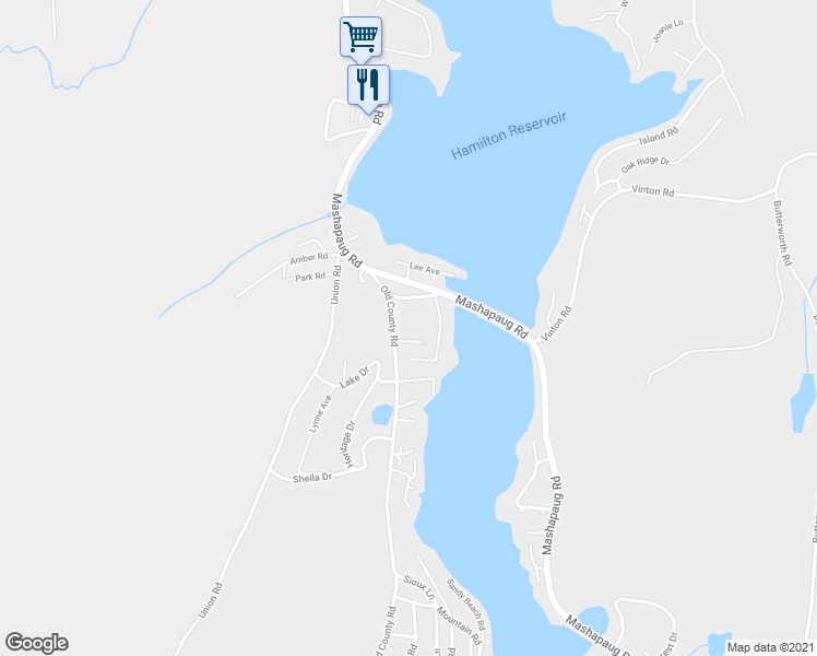 map of restaurants, bars, coffee shops, grocery stores, and more near 3 Old County Way in Holland