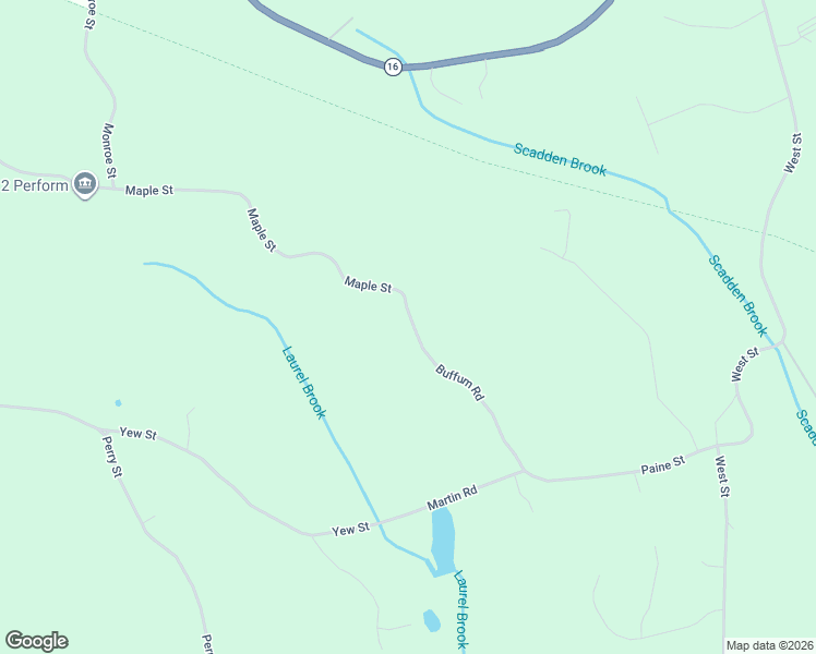 map of restaurants, bars, coffee shops, grocery stores, and more near 100 Buffum Road in Uxbridge