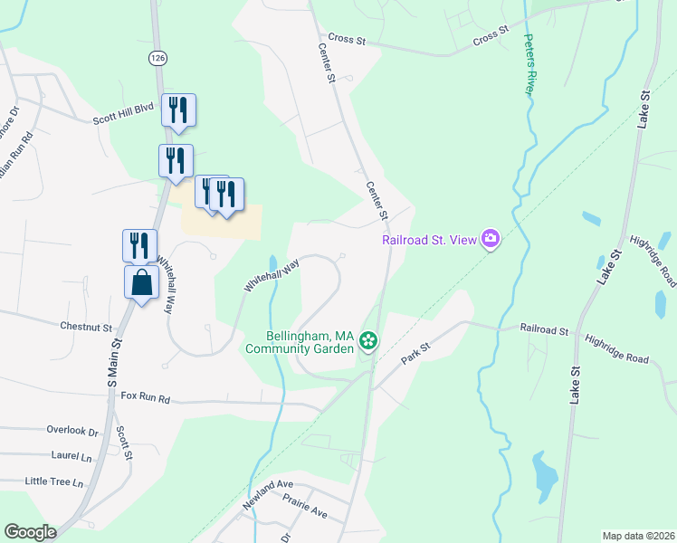 map of restaurants, bars, coffee shops, grocery stores, and more near 58 Whitehall Way in Bellingham