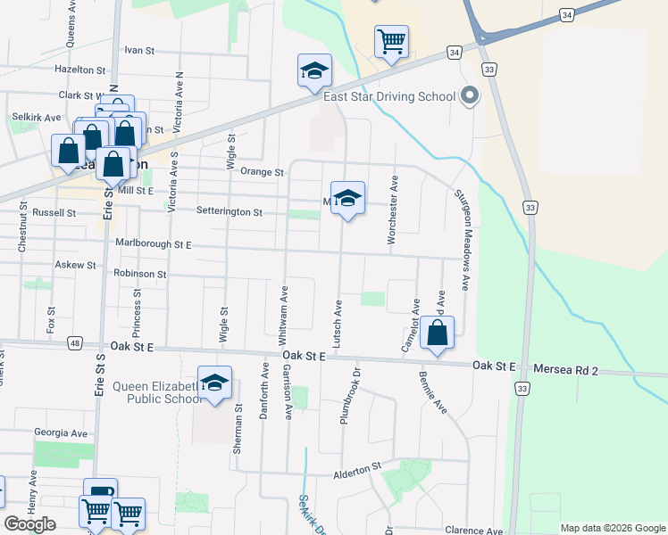 map of restaurants, bars, coffee shops, grocery stores, and more near 51 Lutsch Avenue in Essex County