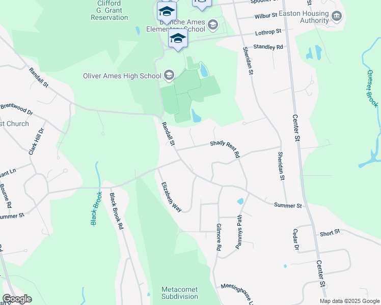 map of restaurants, bars, coffee shops, grocery stores, and more near 1 Randall Street in Easton