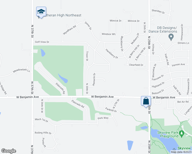 map of restaurants, bars, coffee shops, grocery stores, and more near 2906 Pinnacle Drive in Norfolk