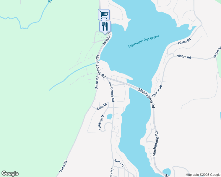 map of restaurants, bars, coffee shops, grocery stores, and more near 3 Old County Way in Holland