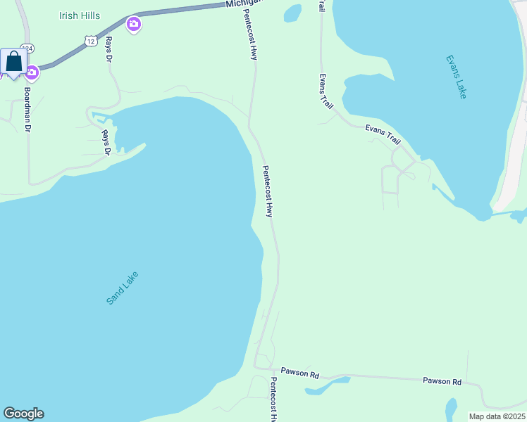 map of restaurants, bars, coffee shops, grocery stores, and more near 402 Pentecost Highway in Onsted