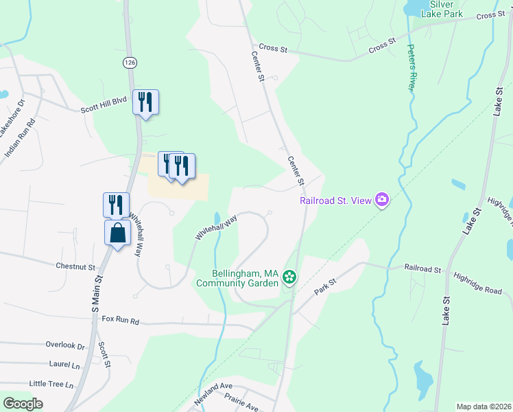 map of restaurants, bars, coffee shops, grocery stores, and more near 58 Whitehall Way in Bellingham