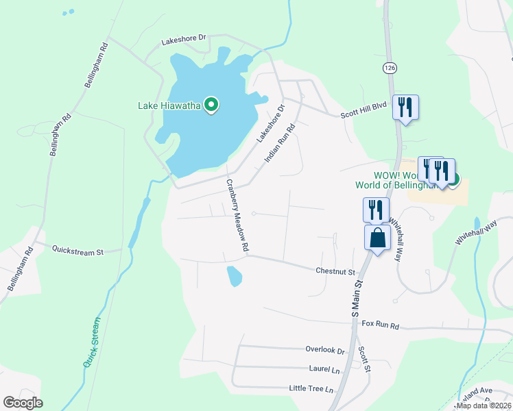 map of restaurants, bars, coffee shops, grocery stores, and more near 11 Quail Run Road in Bellingham