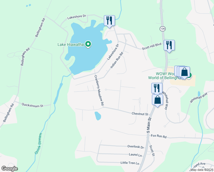 map of restaurants, bars, coffee shops, grocery stores, and more near 11 Quail Run Road in Bellingham