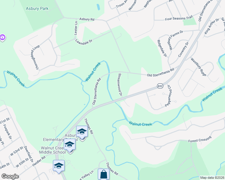 map of restaurants, bars, coffee shops, grocery stores, and more near 5240 Streamwood Drive in Erie