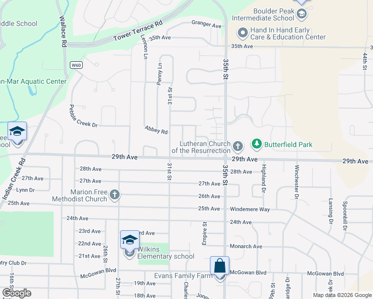 map of restaurants, bars, coffee shops, grocery stores, and more near 2955 Baker Street in Marion