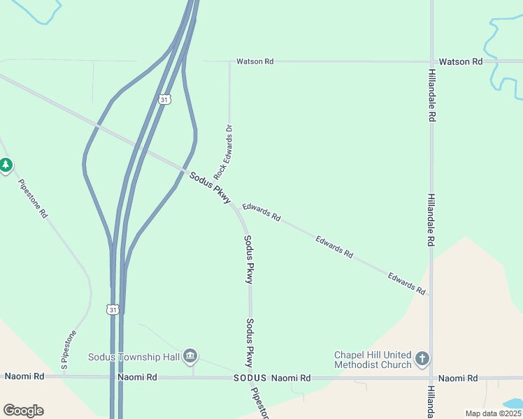 map of restaurants, bars, coffee shops, grocery stores, and more near 3503 Edwards Road in Sodus Township