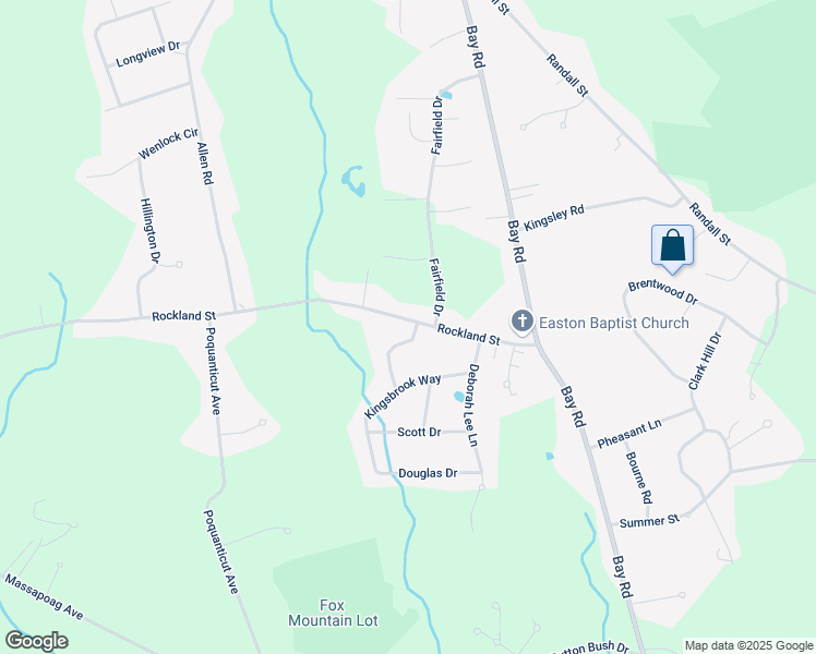 map of restaurants, bars, coffee shops, grocery stores, and more near 28 Rockland Street in Easton
