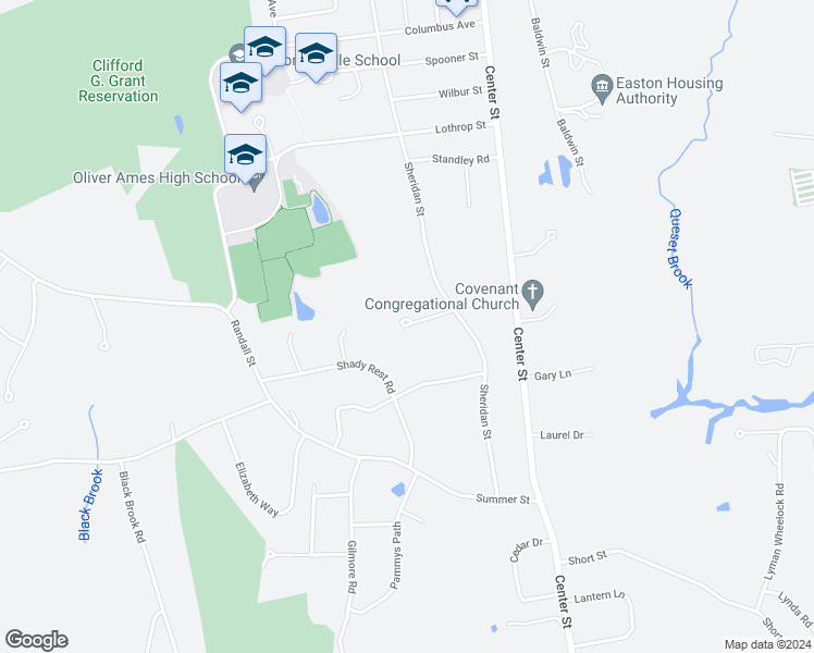 map of restaurants, bars, coffee shops, grocery stores, and more near 19 Tait Avenue in Easton