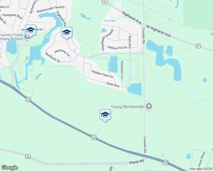 map of restaurants, bars, coffee shops, grocery stores, and more near 683 Slate Run in Elgin