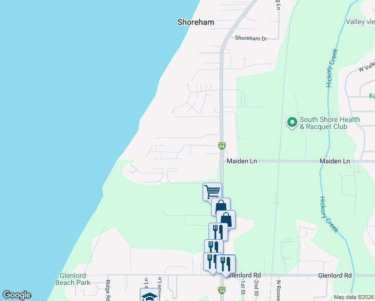 map of restaurants, bars, coffee shops, grocery stores, and more near 2626 Cherrywood Court in Shoreham