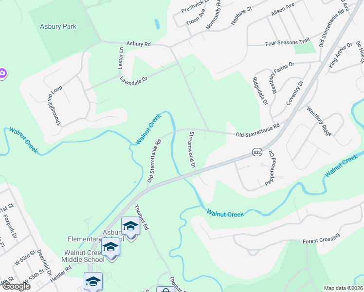 map of restaurants, bars, coffee shops, grocery stores, and more near 5240 Streamwood Drive in Erie