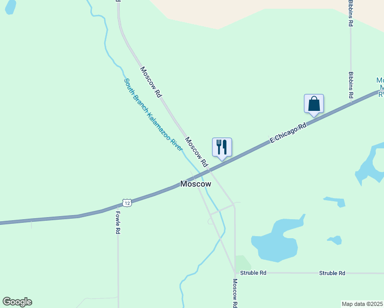 map of restaurants, bars, coffee shops, grocery stores, and more near 10500 Moscow Road in Jonesville