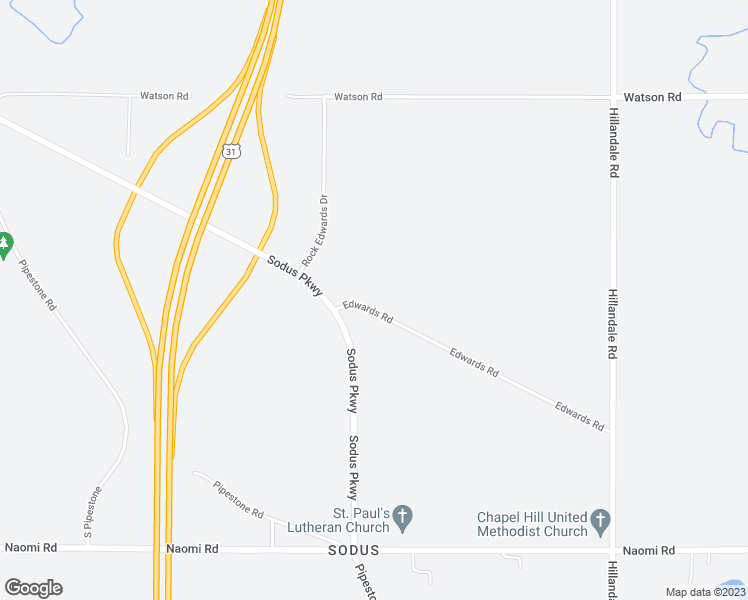 map of restaurants, bars, coffee shops, grocery stores, and more near 3663 Edwards Road in Sodus Township