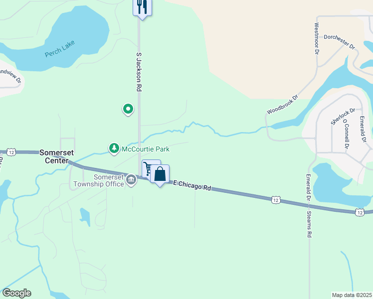 map of restaurants, bars, coffee shops, grocery stores, and more near 10497 South Jackson Road in Cement City