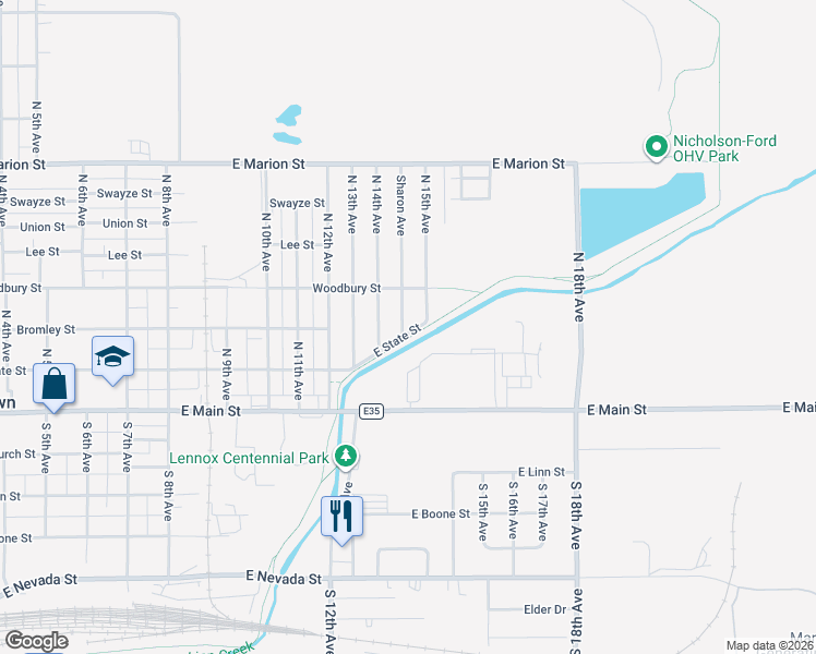 map of restaurants, bars, coffee shops, grocery stores, and more near 101 Sharon Avenue in Marshalltown